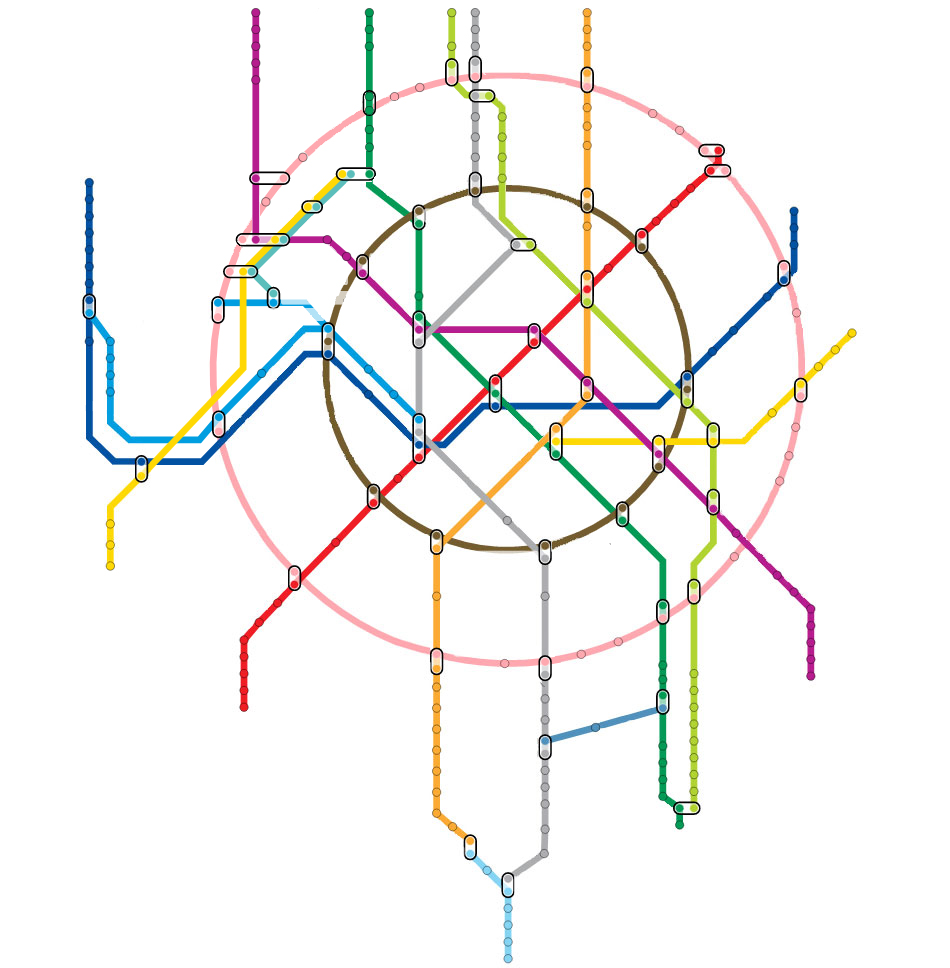 Схема метро Москвы вектор